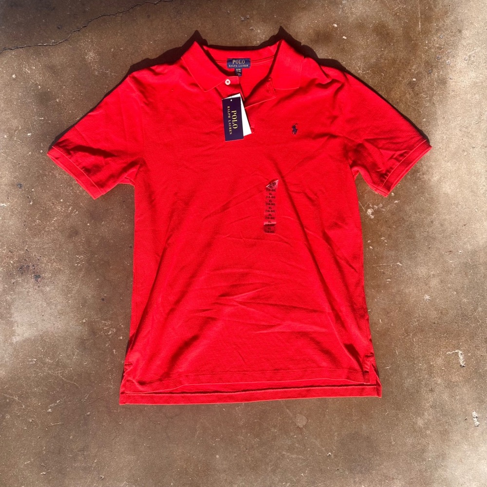 Polo Ralph Lauren Polo Shirt Kids XL Red NWT Cotton Mesh Short Sleeve Pony Logo